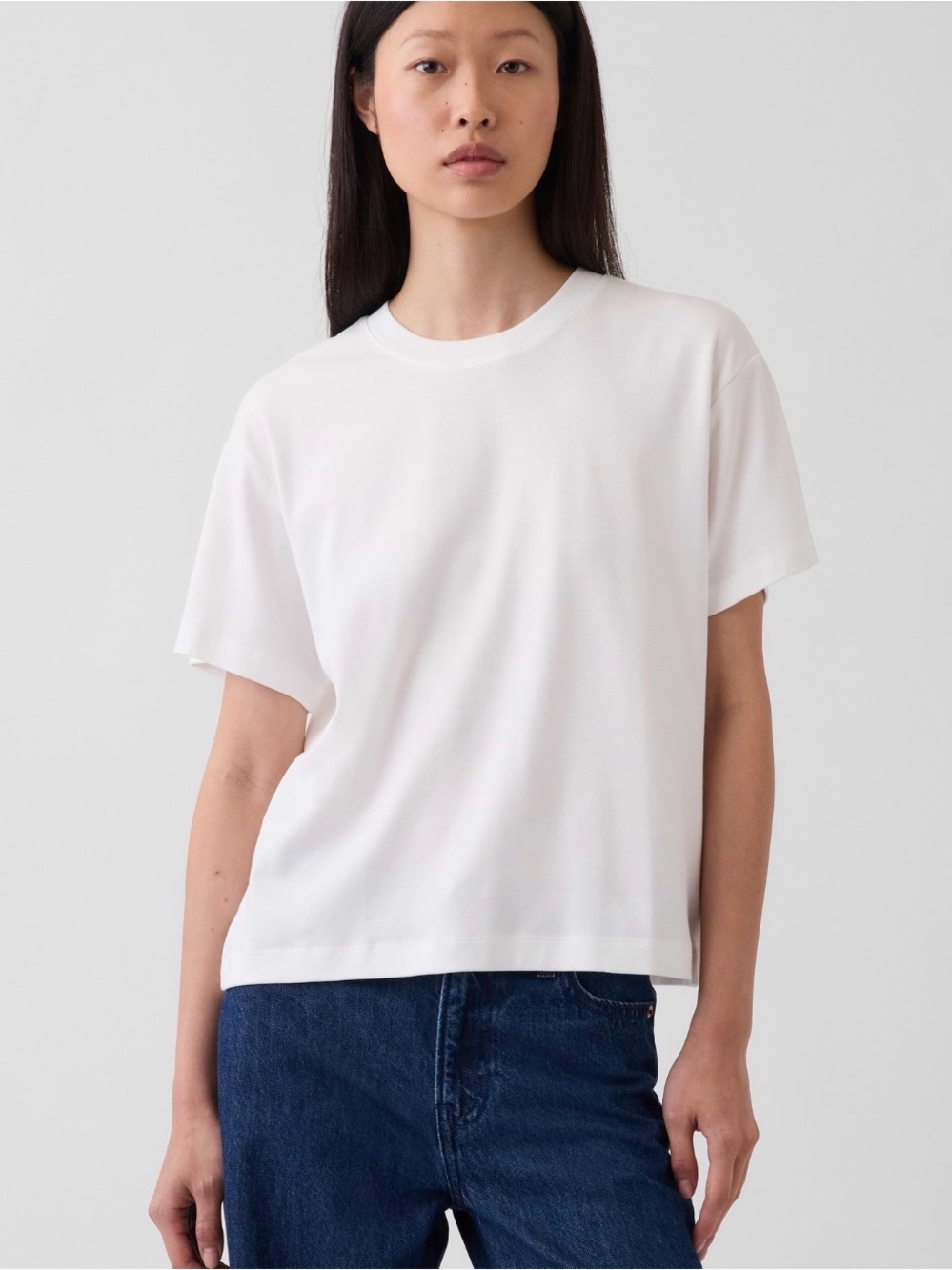 NWT GAP Women's Supima Cotton Relaxed T-shirt, “New Off White,” M